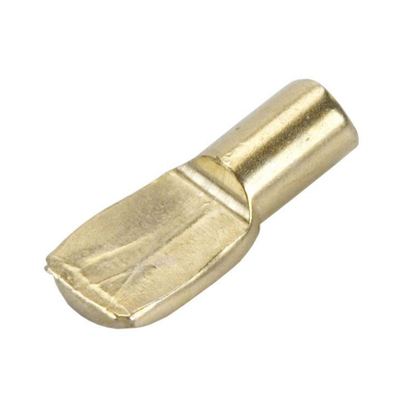 Flat Spoon Style Shelf Support - 5 mm Pin - Brass - 25 Pack